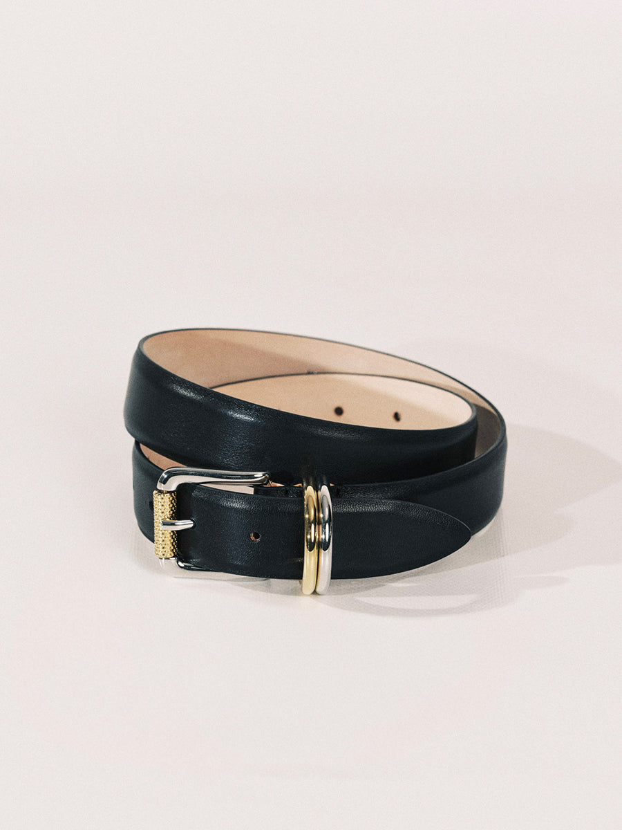 Alegra Belt | Black & Silver & 24K Gold