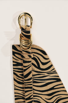 Bodice Belt Calf Hair Belt | Zebra & 24K Gold