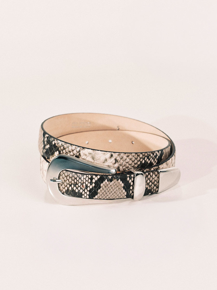 Colette Belt | Snake Beige & Silver