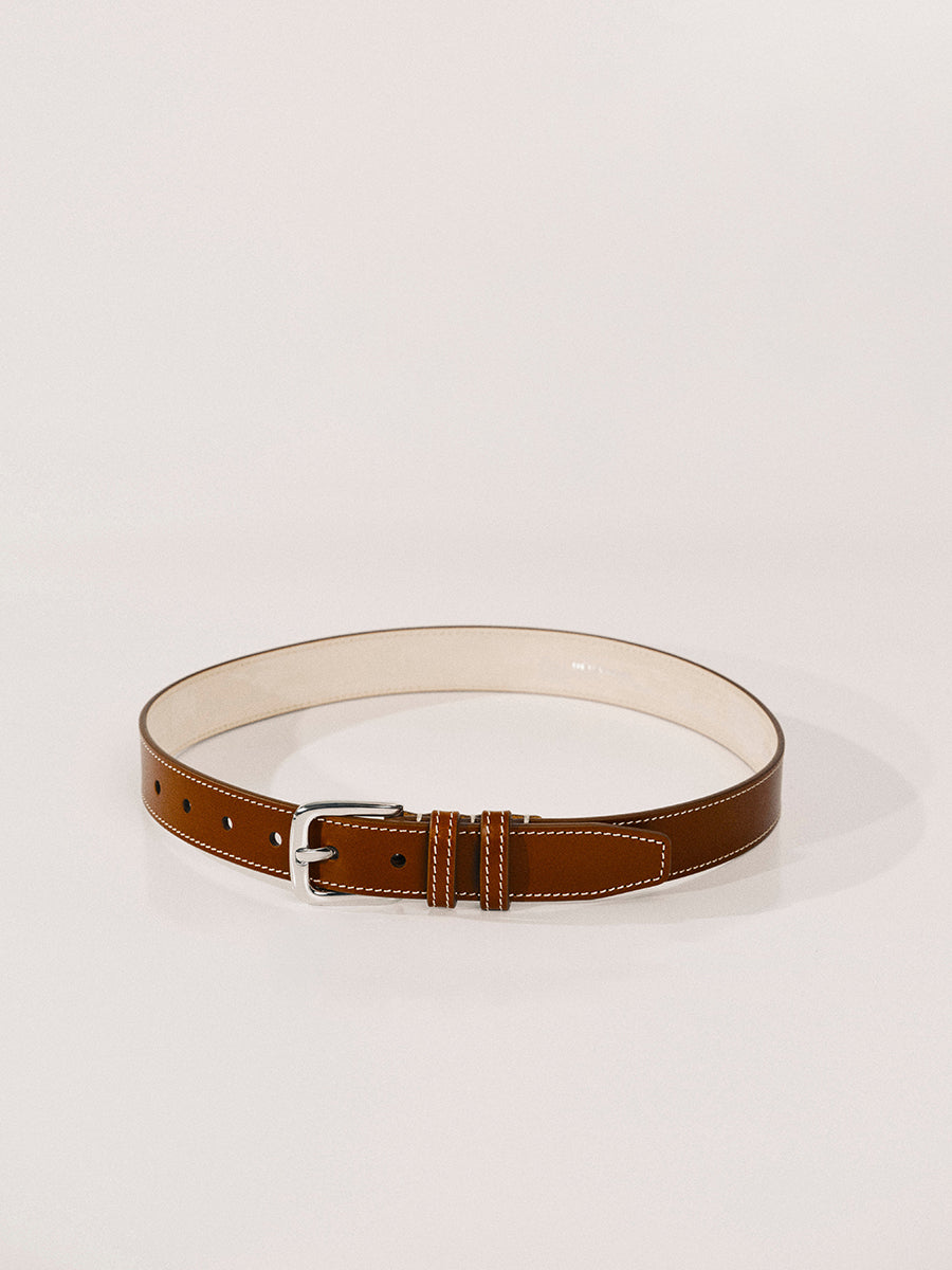 Louison Belt | Camel & White & Silver
