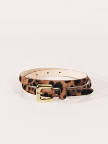 Mara Calf Hair Belt | Jaguar & 24K Gold