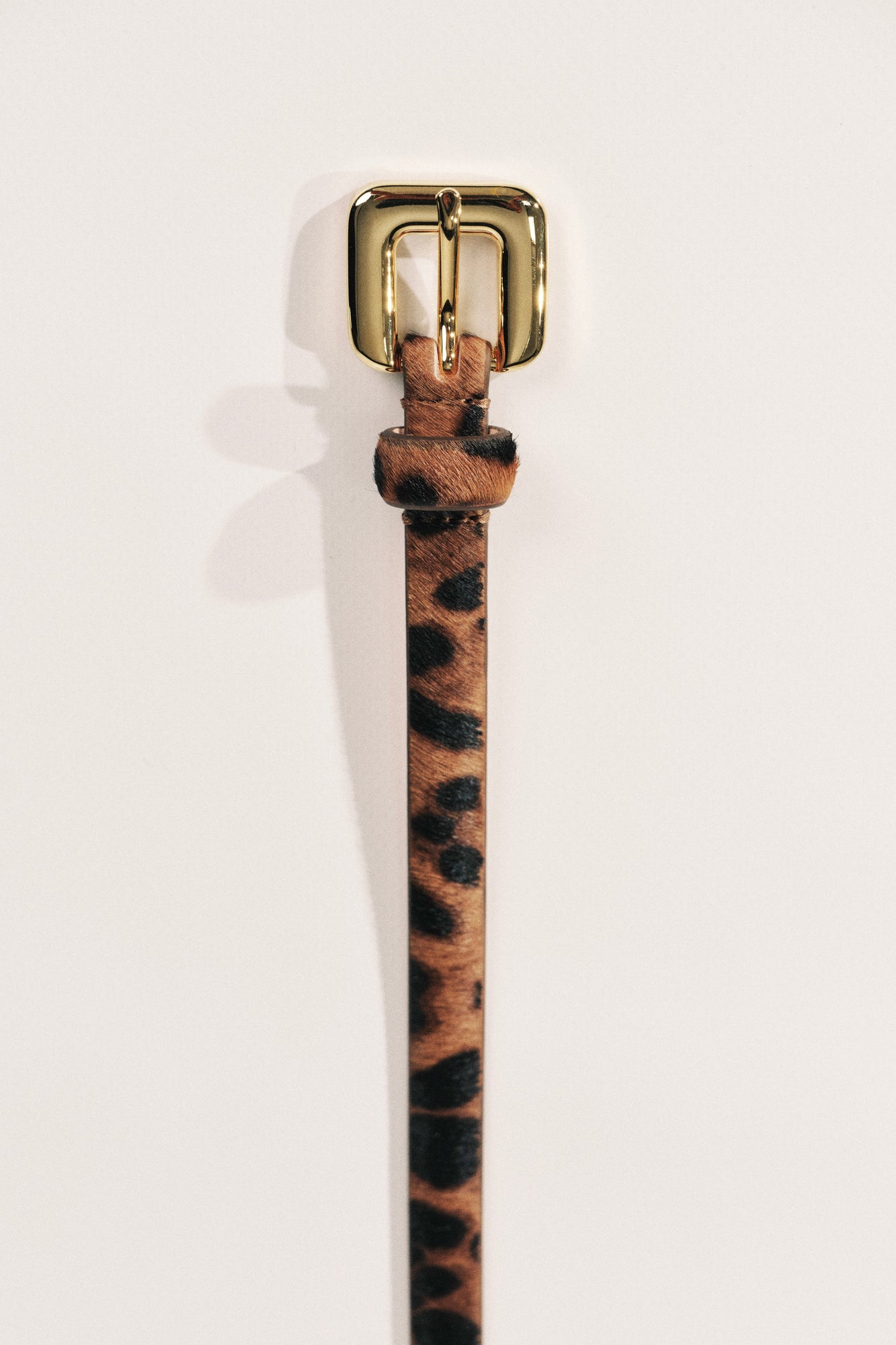 Mara Calf Hair Belt | Jaguar & 24K Gold