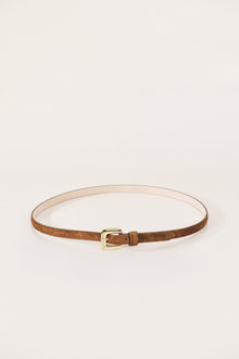 Mara Belt | Ochre Suede & 24K Gold