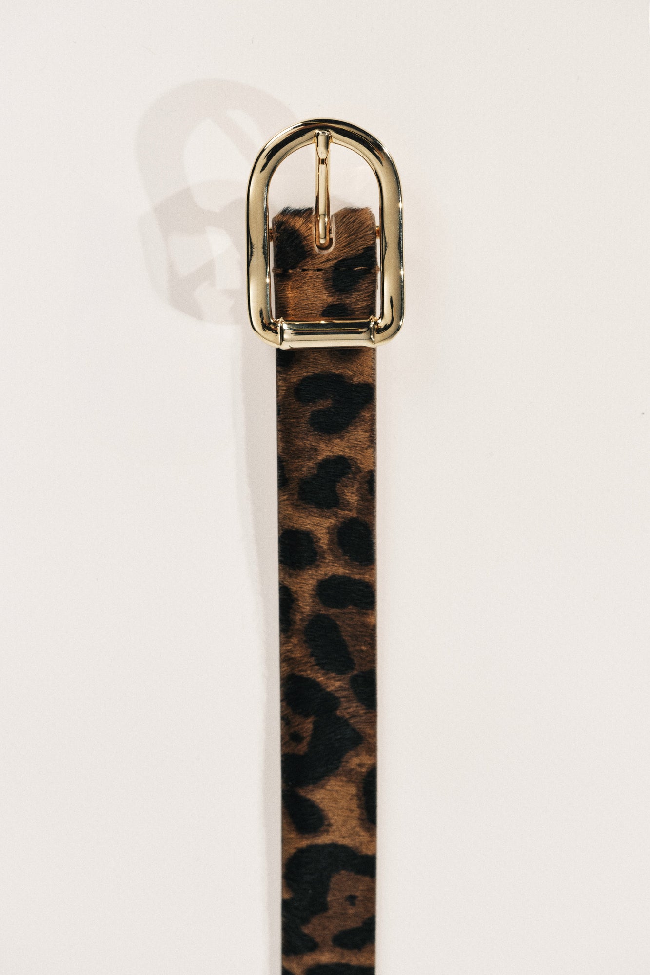 Mija Calf Hair Belt | Dark Jaguar & 24K Gold