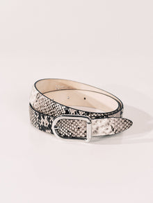 Mija Belt | Beige Snake & Silver