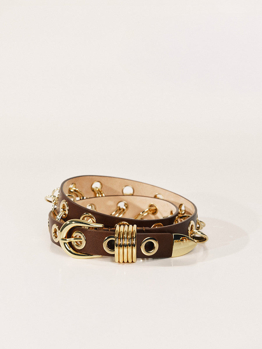 Revenge Belt | Mahogany & 24K Gold