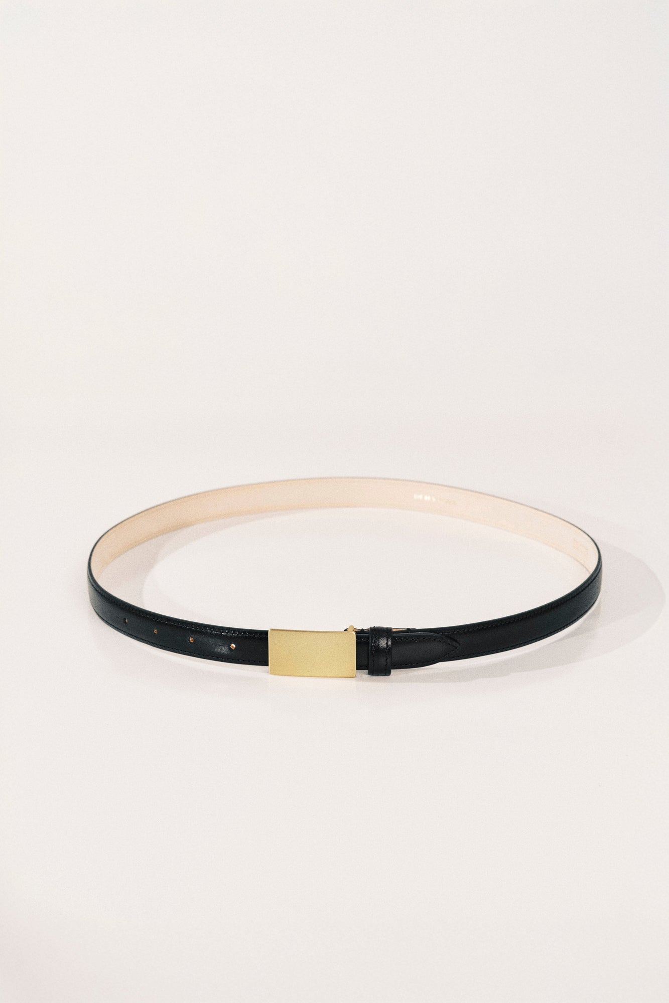 Signet Belt | Black & Brushed 24K Gold
