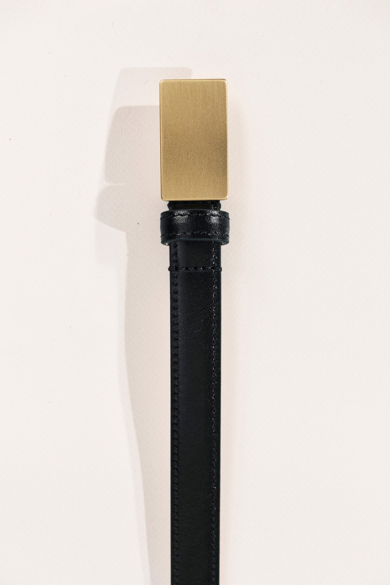 Signet Belt | Black & Brushed 24K Gold