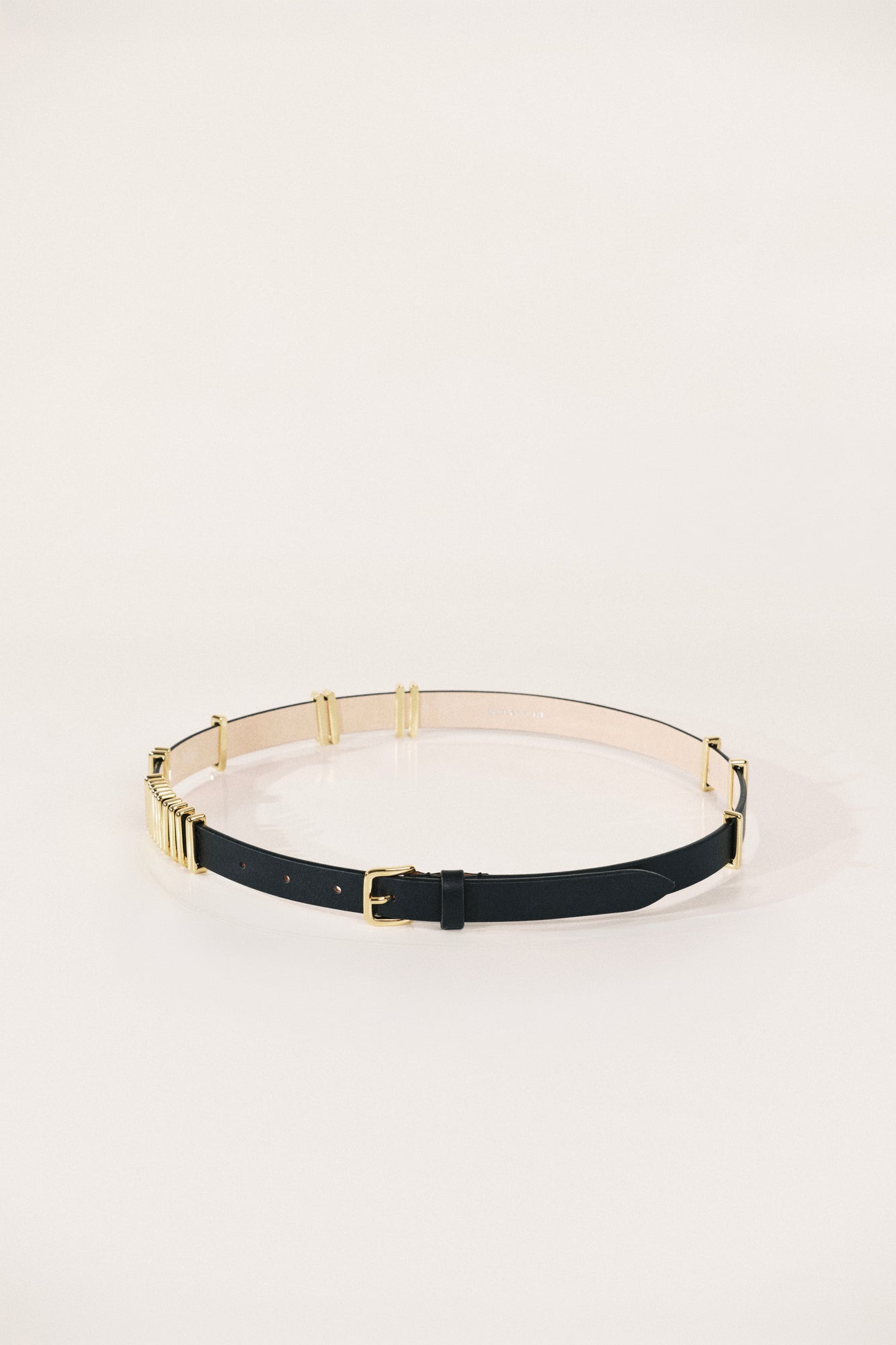 Richa Single Wrap Belt | Black & 24K Gold
