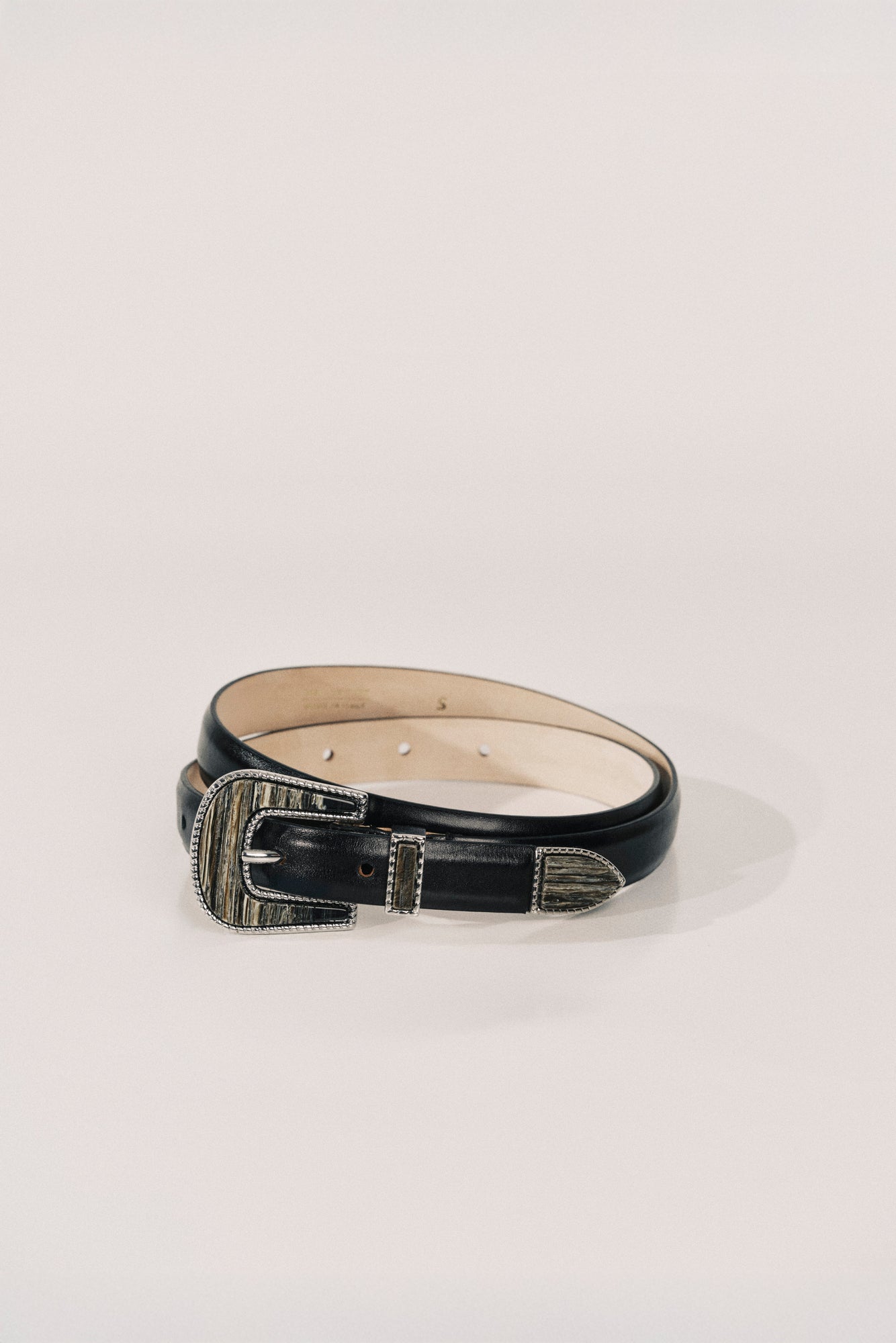 Travertine Belt | Black With Black Onyx Inlay