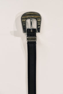 Travertine Belt | Black With Black Onyx Inlay