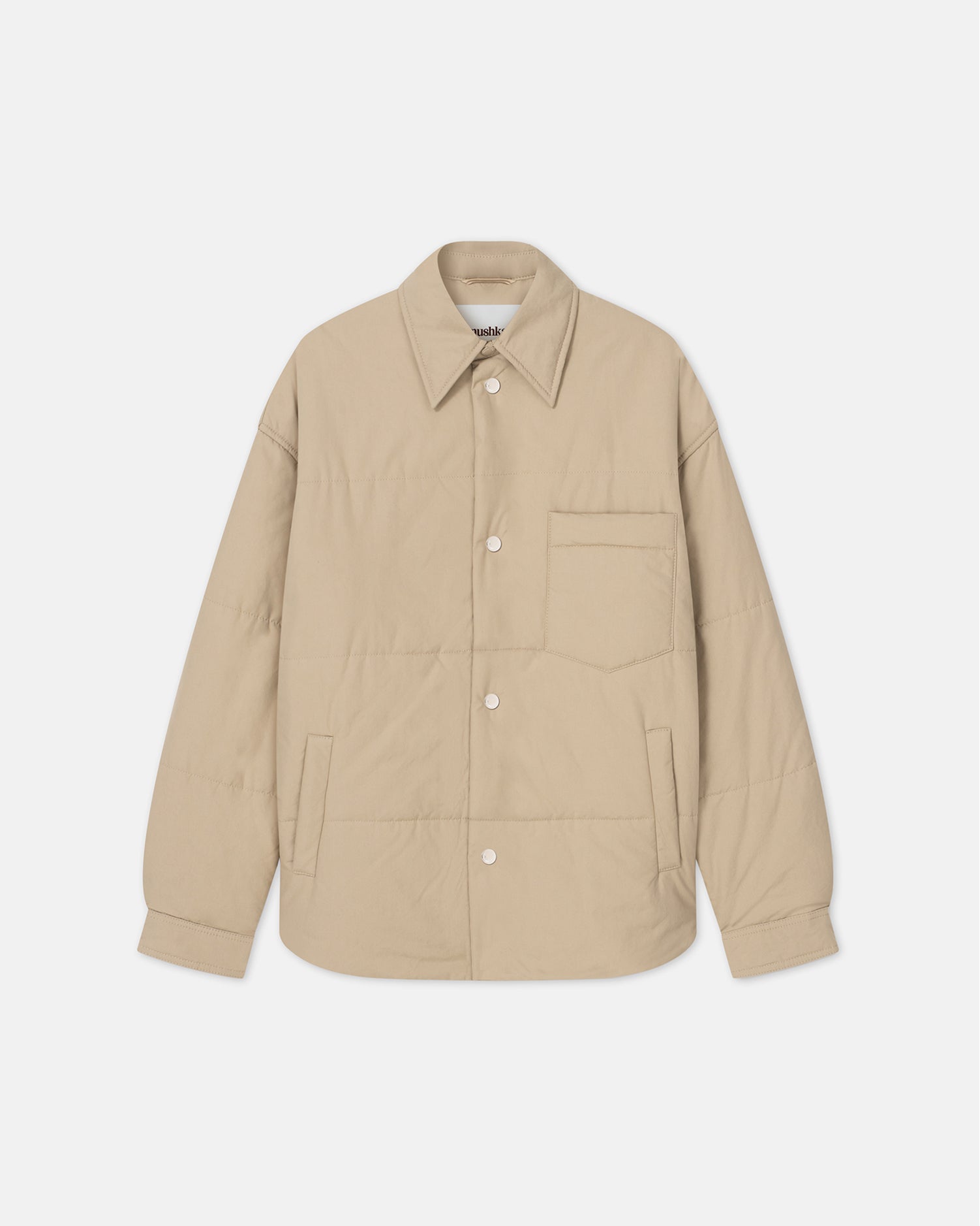 Mens | Demas Padded Tech Poplin Overshirt | Pebble