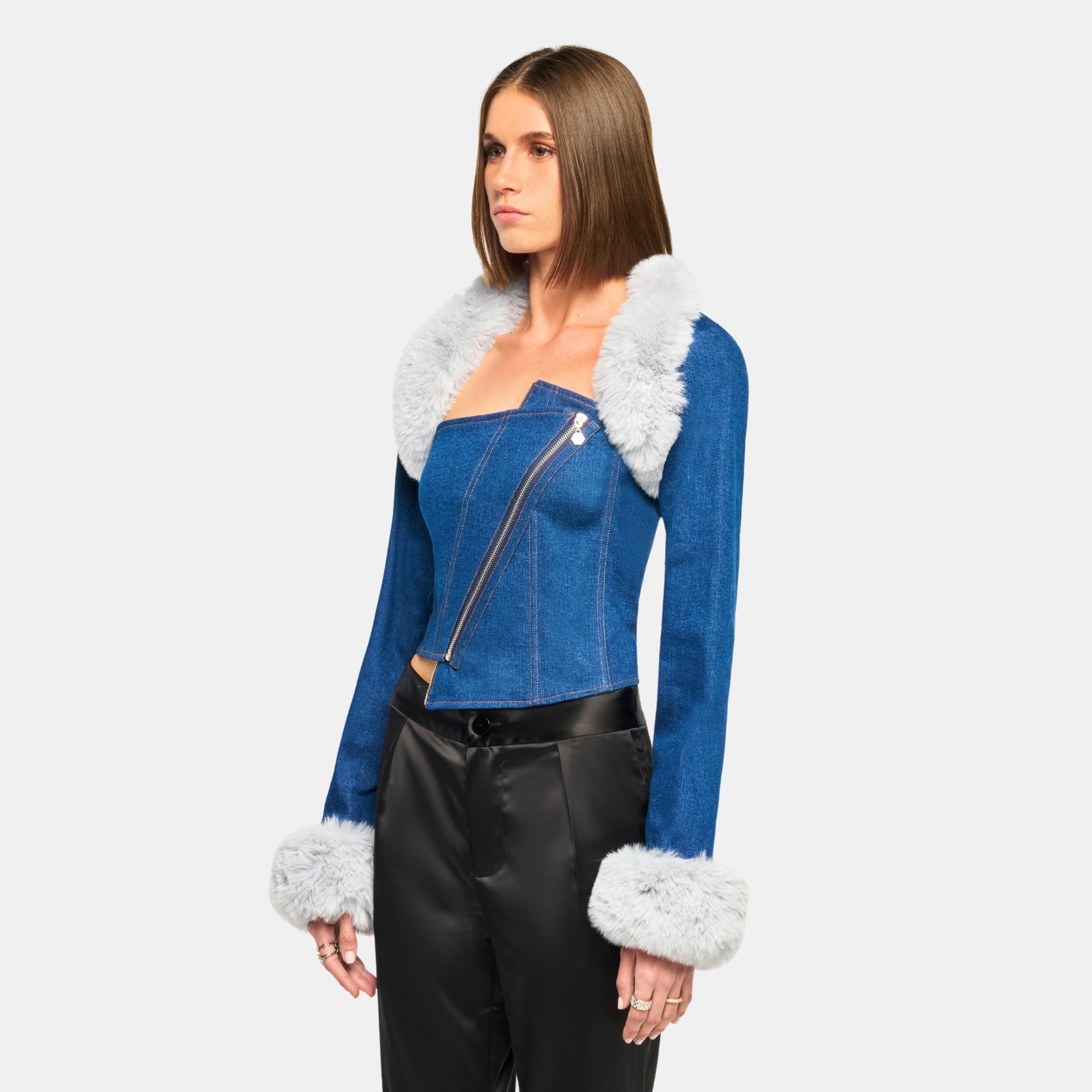 Denim Corset Jacket (2-Piece) | Dark Denim