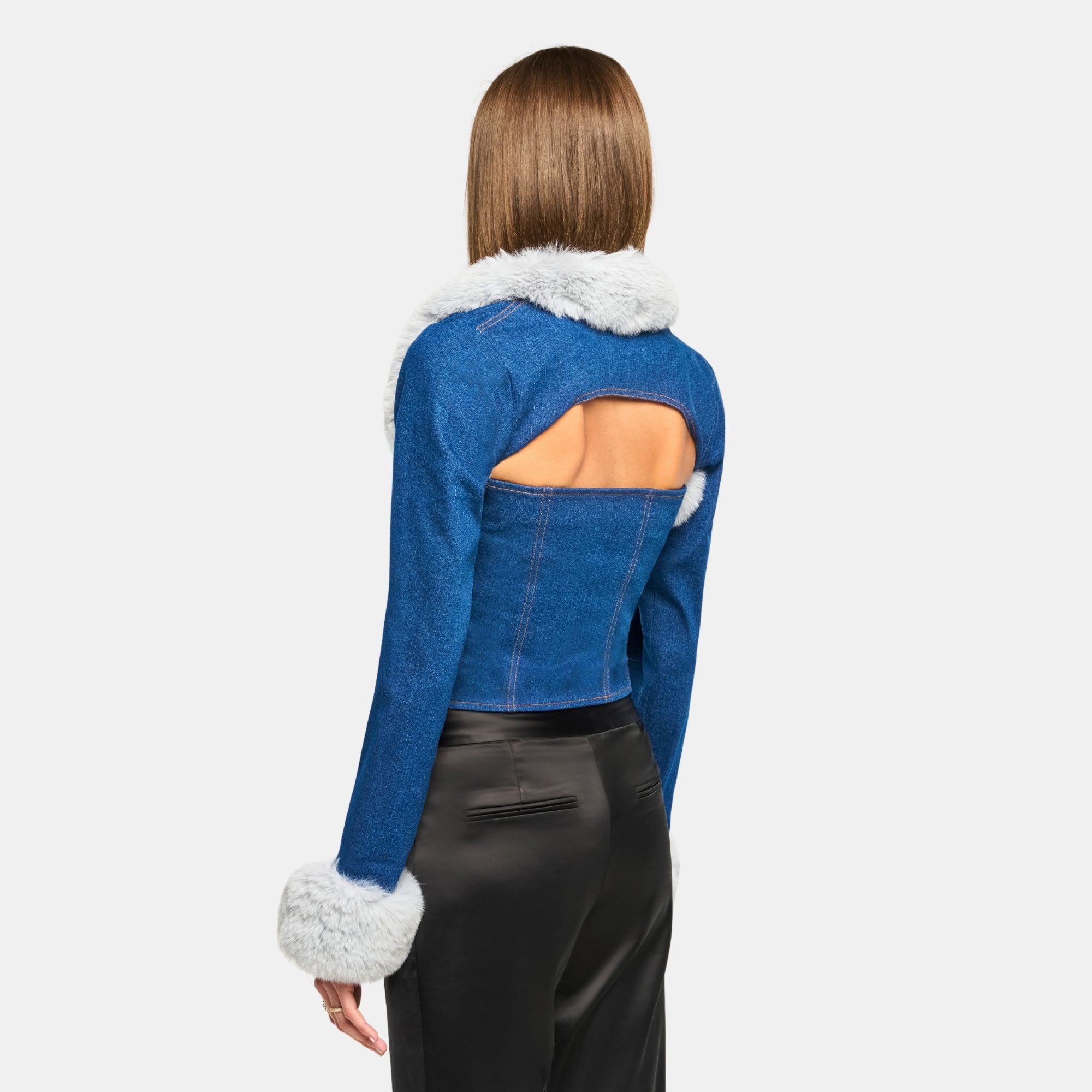 Denim Corset Jacket (2-Piece) | Dark Denim