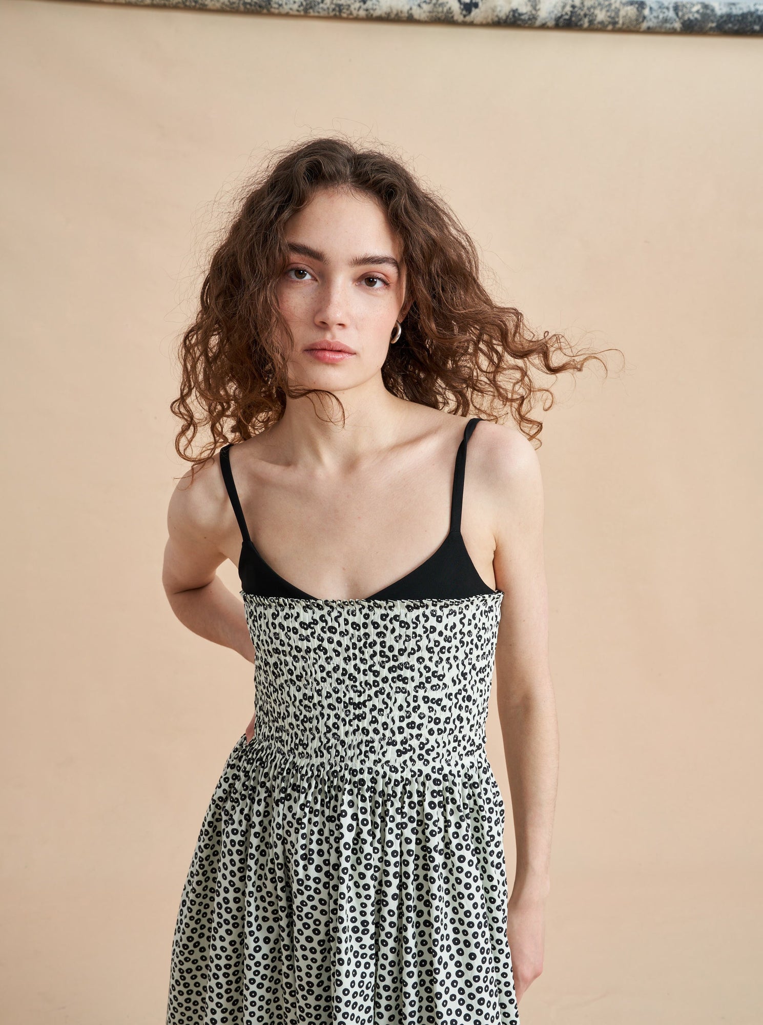 Devon Dress | Dotted Ivory x Black