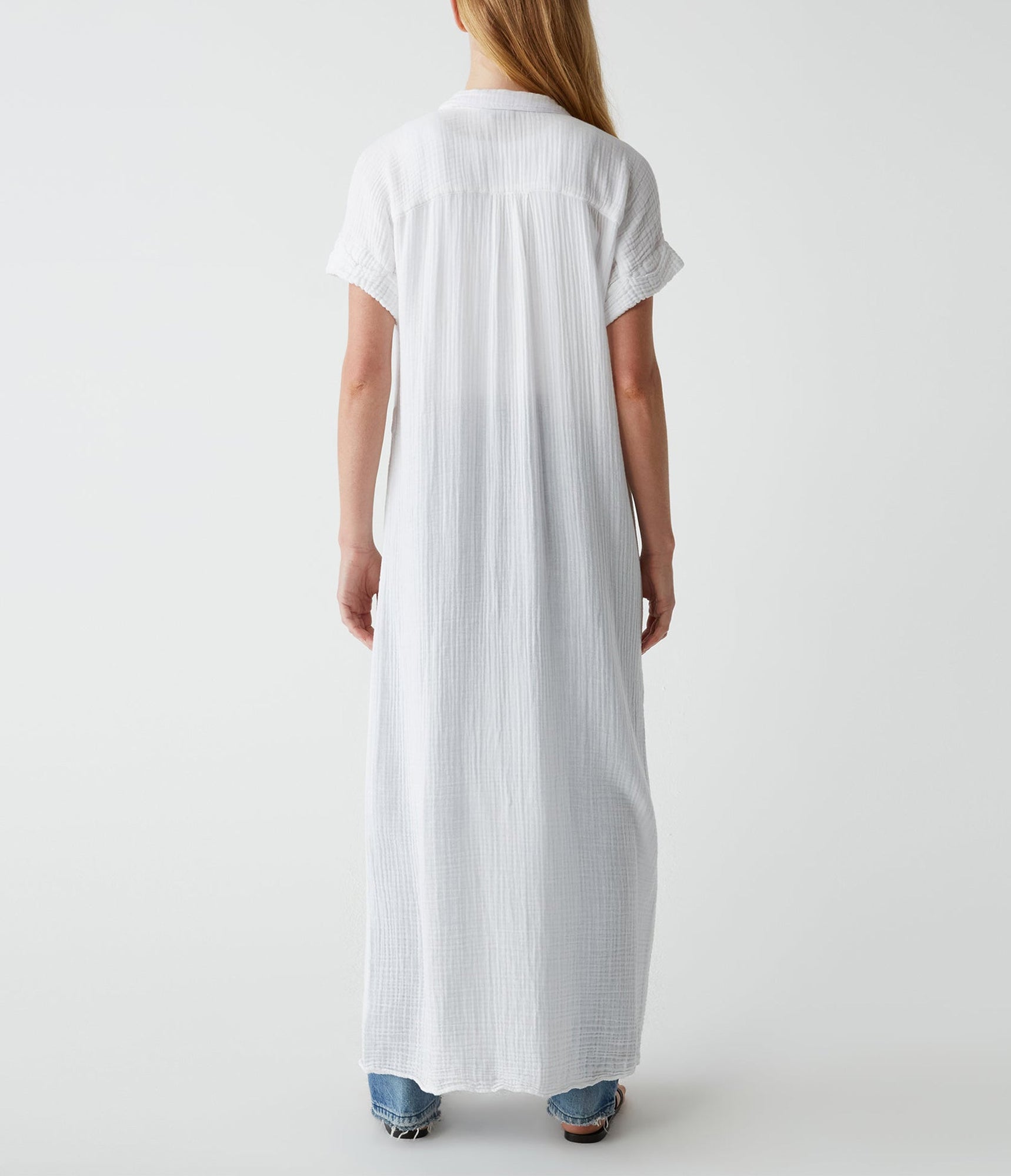Allen Gauze Shirt Dress | White
