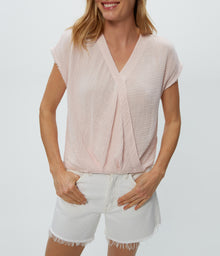 Evie Faux Wrap Top | Lychee