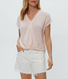 Evie Faux Wrap Top | Lychee
