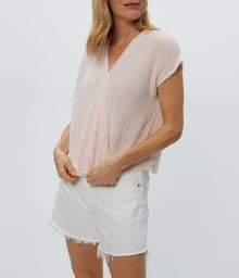 Evie Faux Wrap Top | Lychee