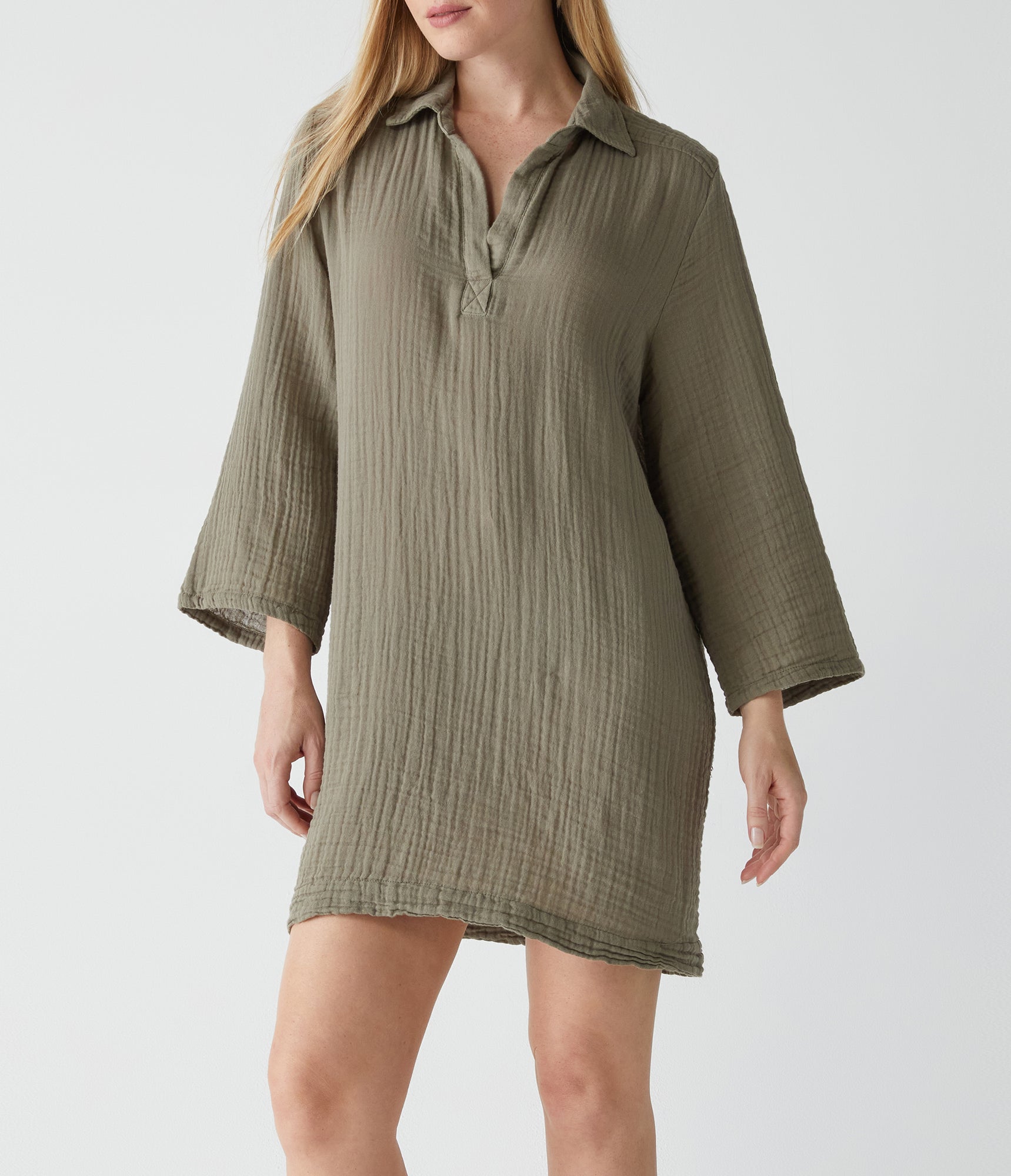 Kini Collared Tunic Dress | Olive