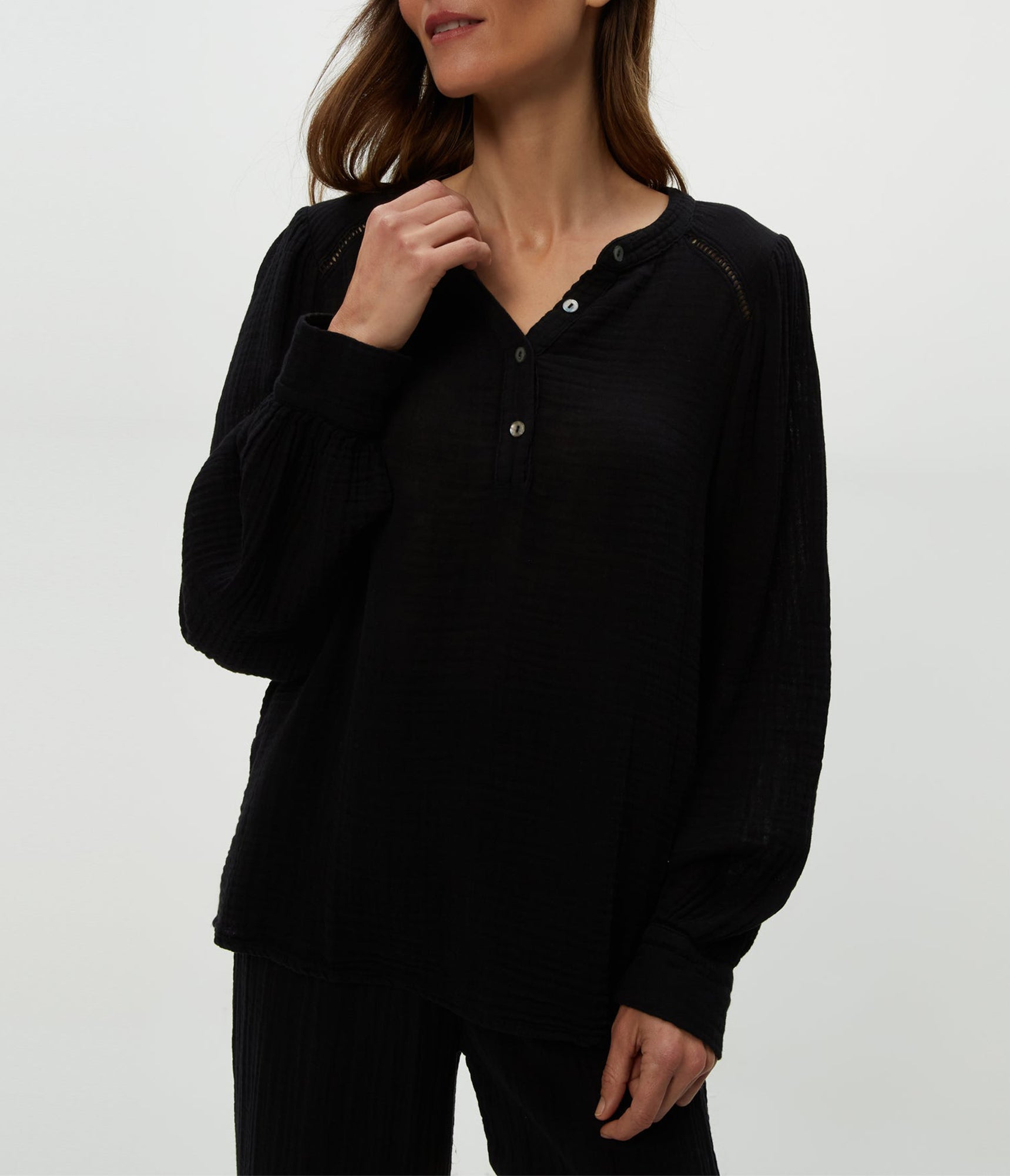 Kacey Peasant Top | Black