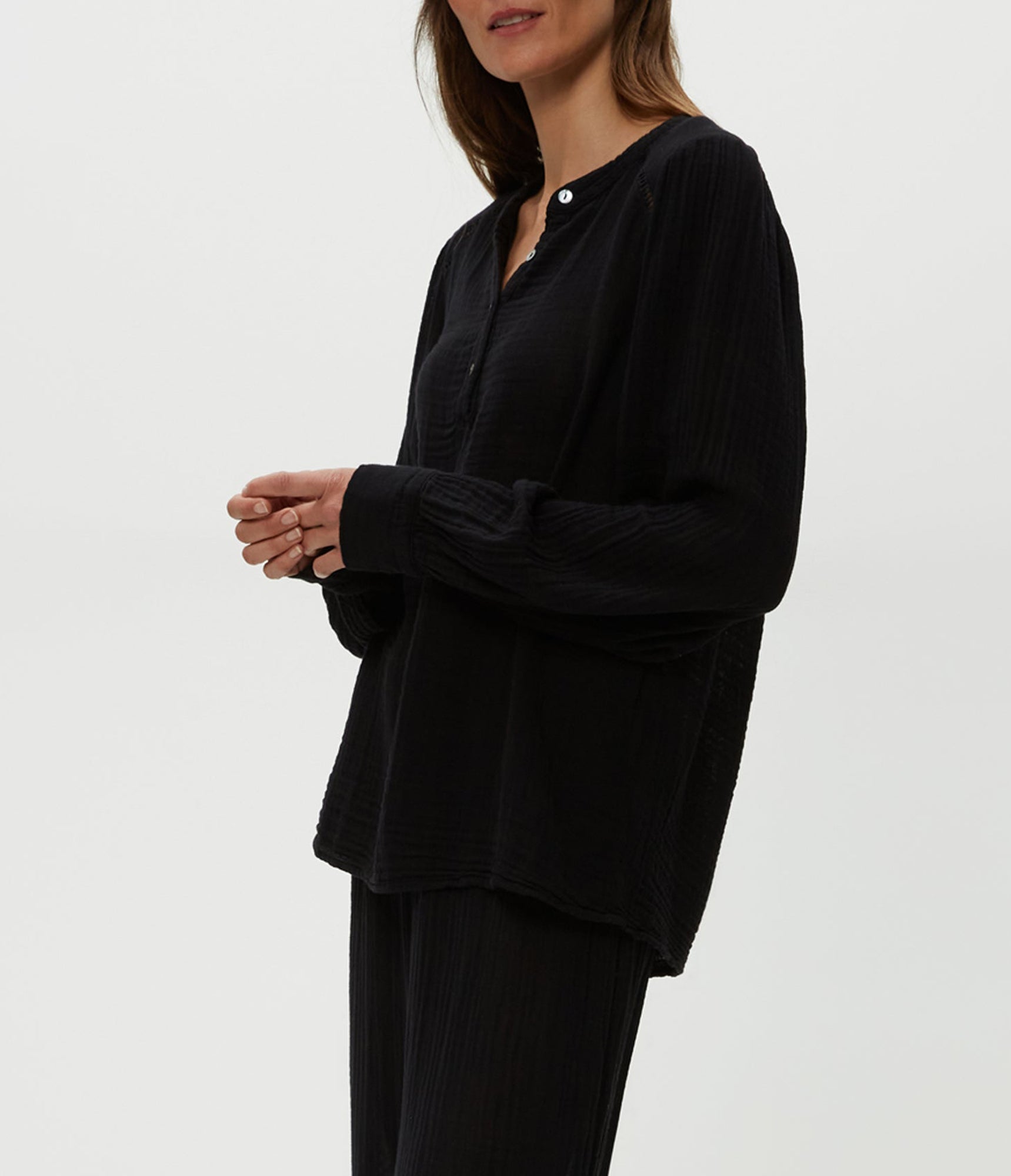 Kacey Peasant Top | Black