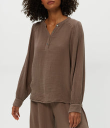 Kacey Peasant Top | Cobblestone