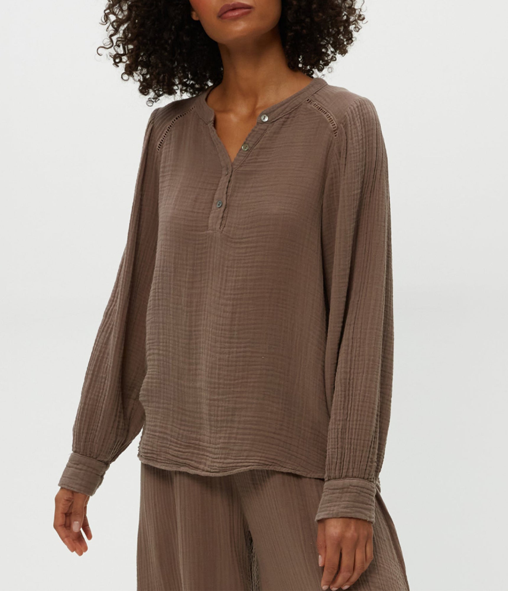 Kacey Peasant Top | Cobblestone