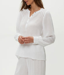 Kacey Peasant Top | White