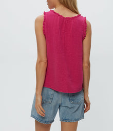 Devon Dot Gauze Tank | Pitaya