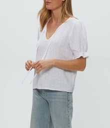 Genevieve Puff Sleeve Top | White