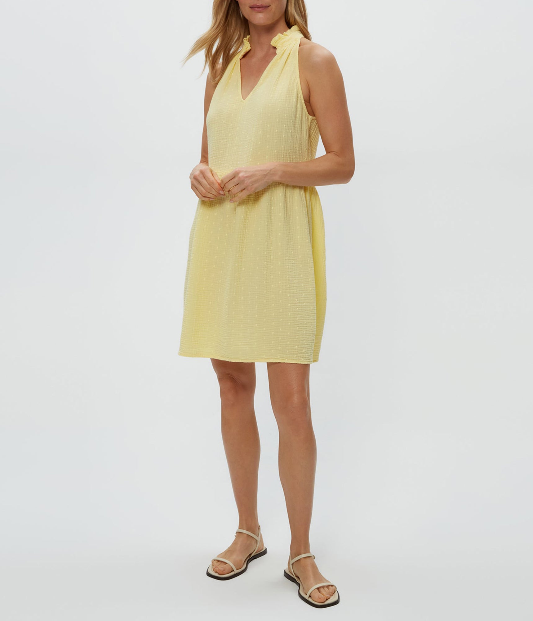 Alessa Dot Gauze Dress | Lemonade