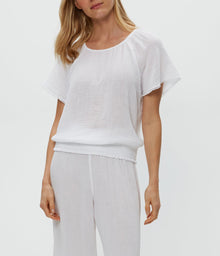 Freema Smocked Top | White