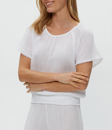 Freema Smocked Top | White