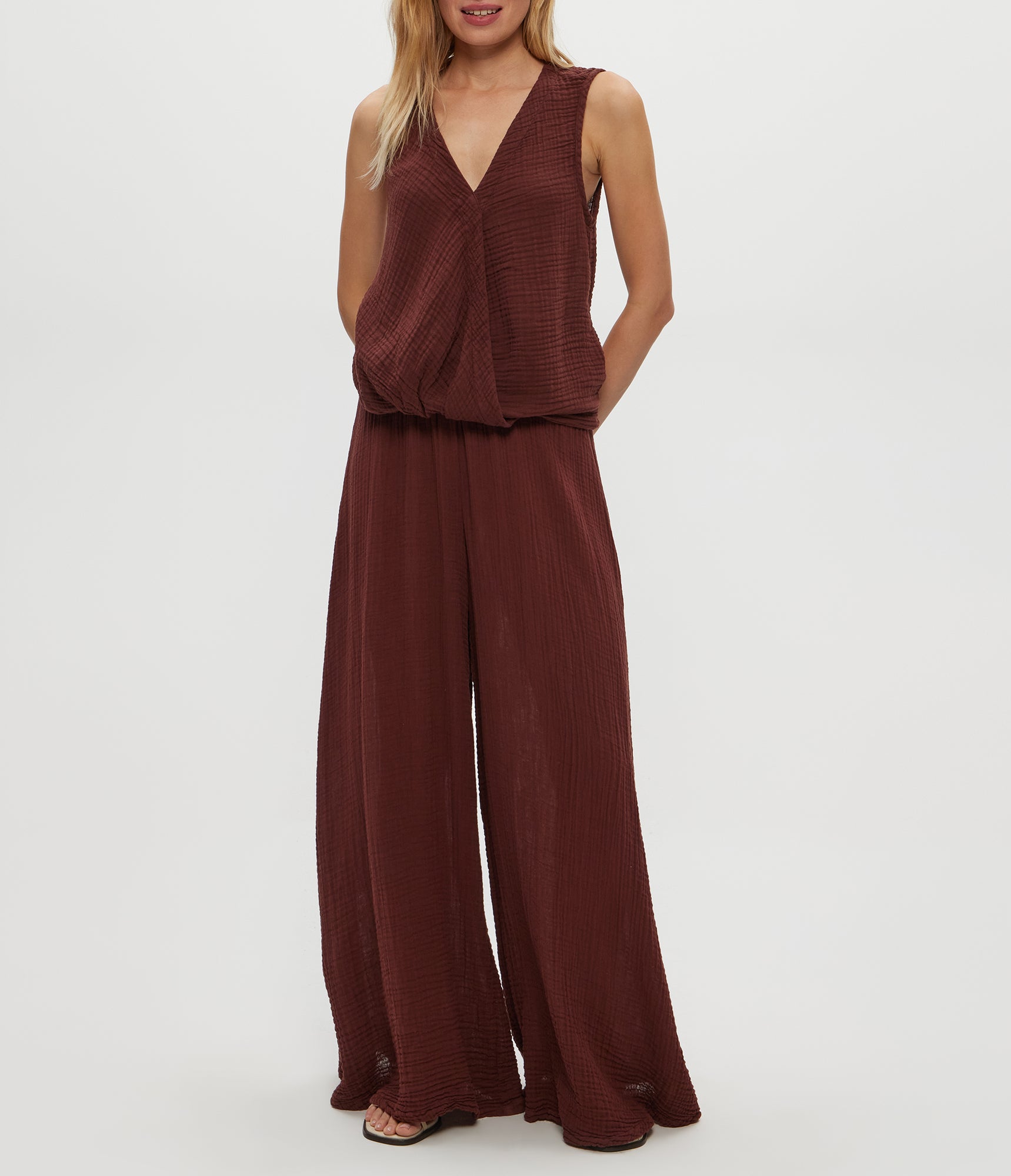 Kate Surplice Tank | Espresso