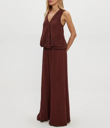 Kate Surplice Tank | Espresso