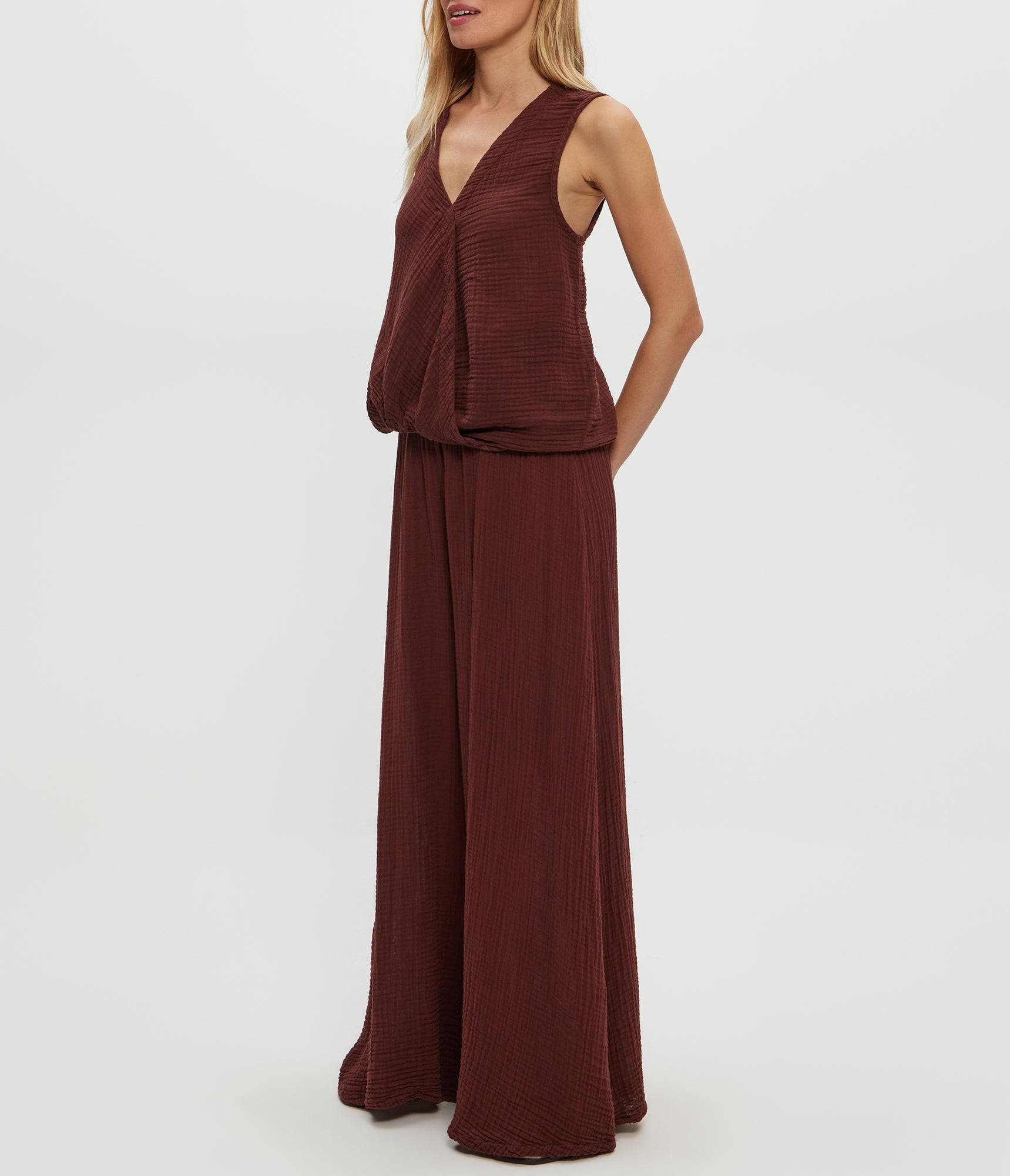 Kate Surplice Tank | Espresso