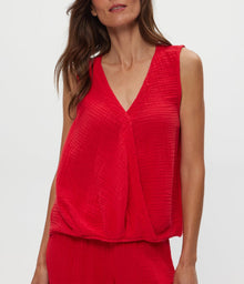 Kate Gauze Surplice Tank | Rumba