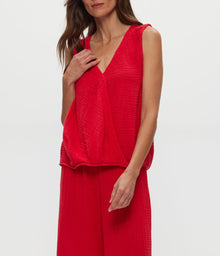 Kate Gauze Surplice Tank | Rumba