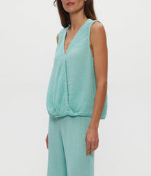 Kate Gauze Surplice Tank | Serene