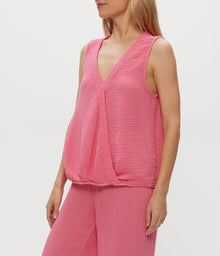 Kate Gauze Surplice Tank | Zinnia
