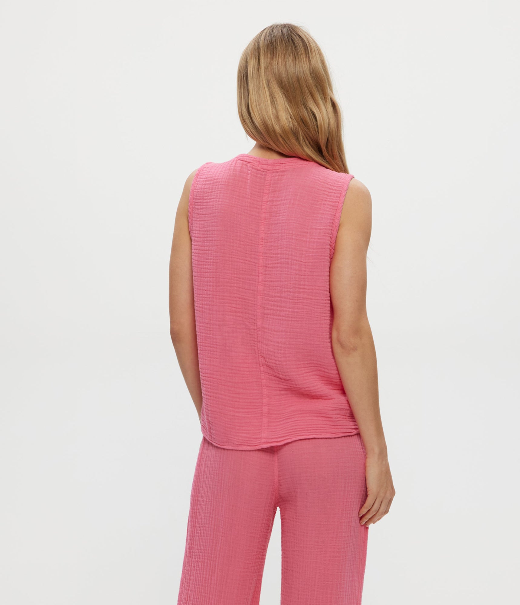 Kate Gauze Surplice Tank | Zinnia