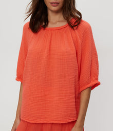 Jane Puff Sleeve Top | Persimmon