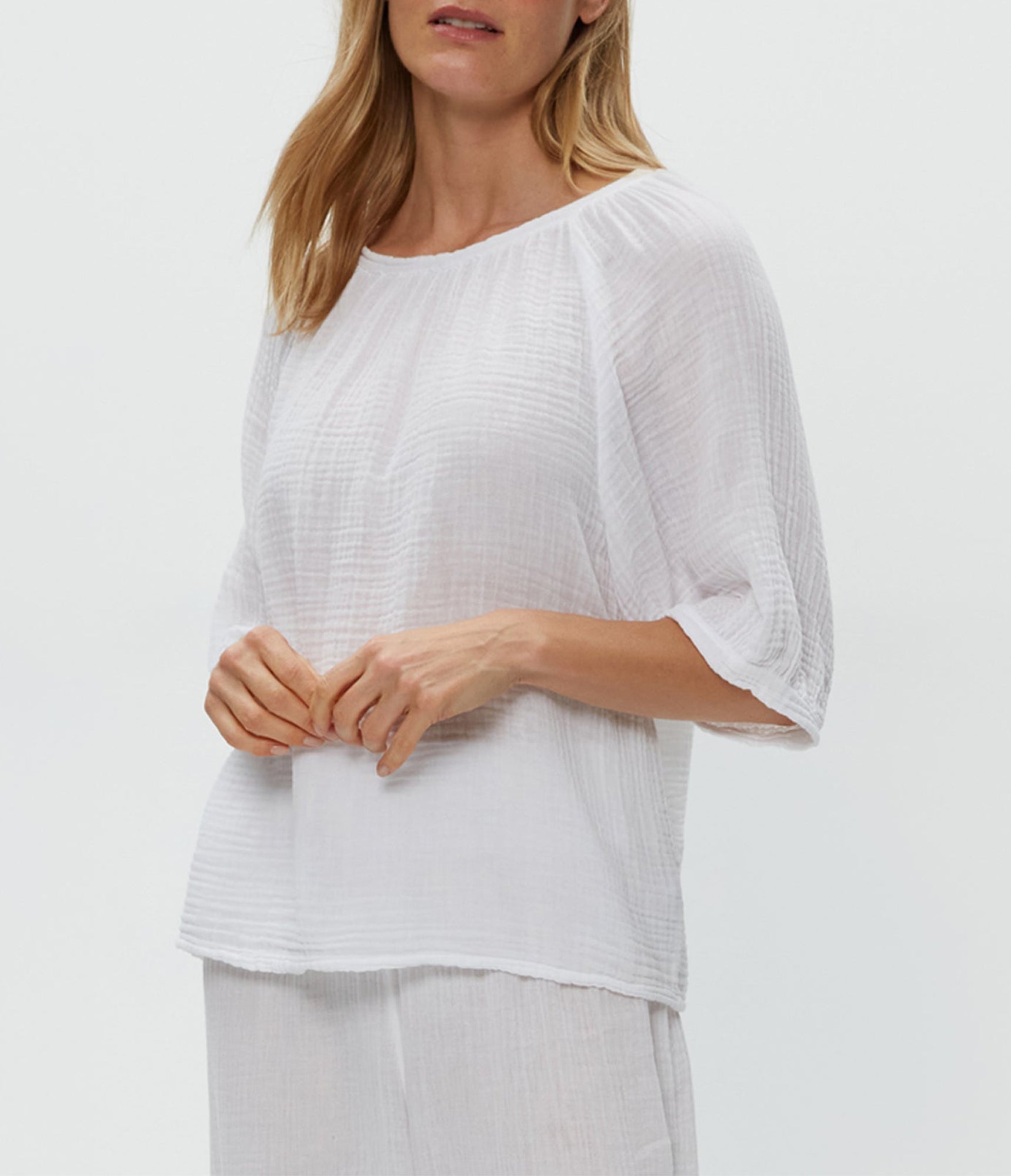 Jane Puff Sleeve Top | White