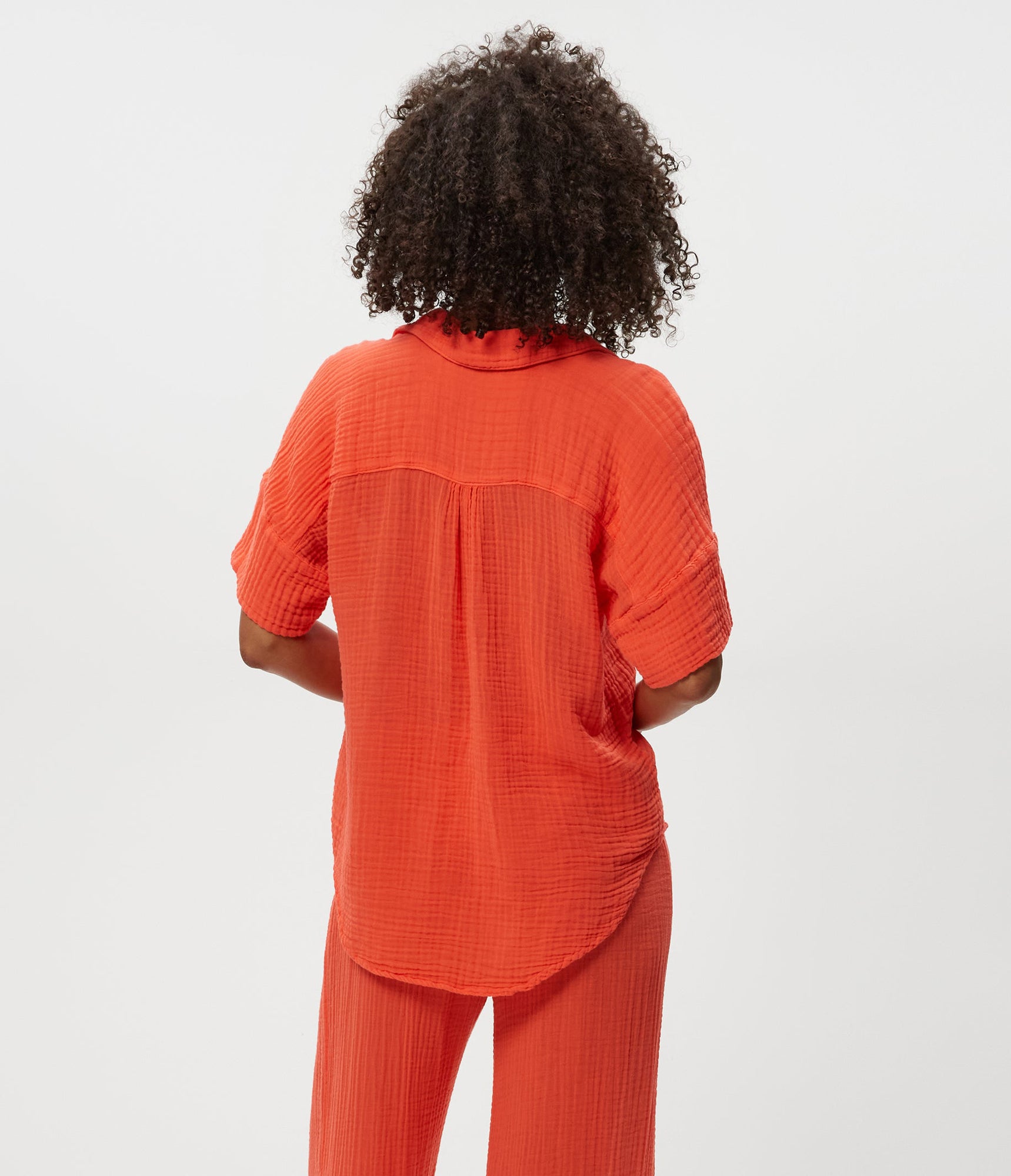 Gigi Gauze Popover Top | Persimmon