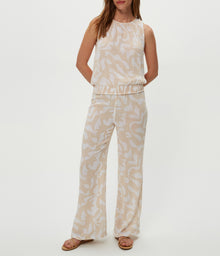 Susie Printed Gauze Pant | Cement