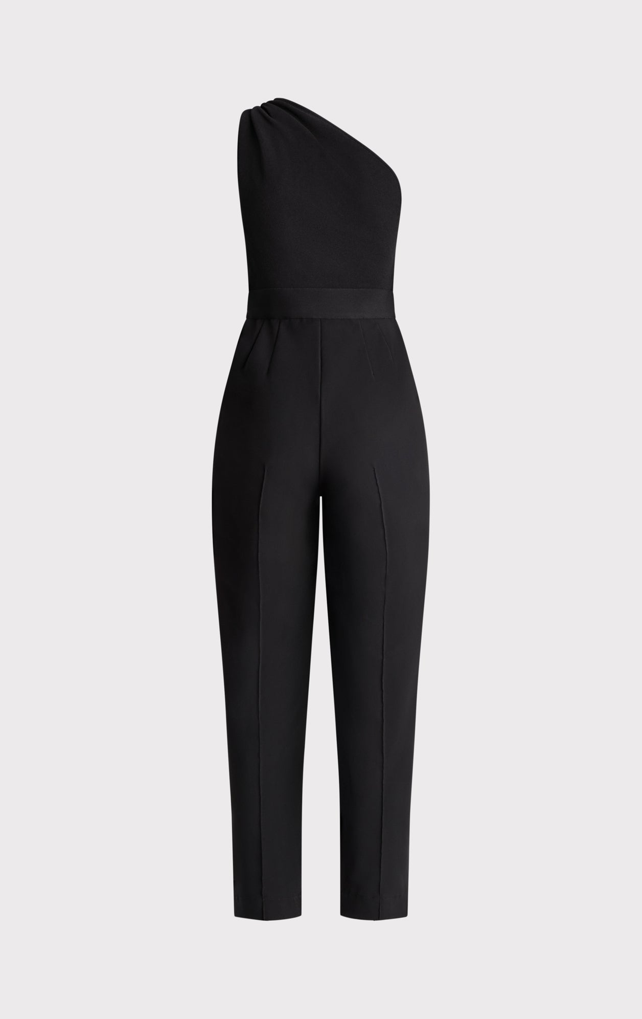 Draped Milano One Shoulder Jumpsuit | Black