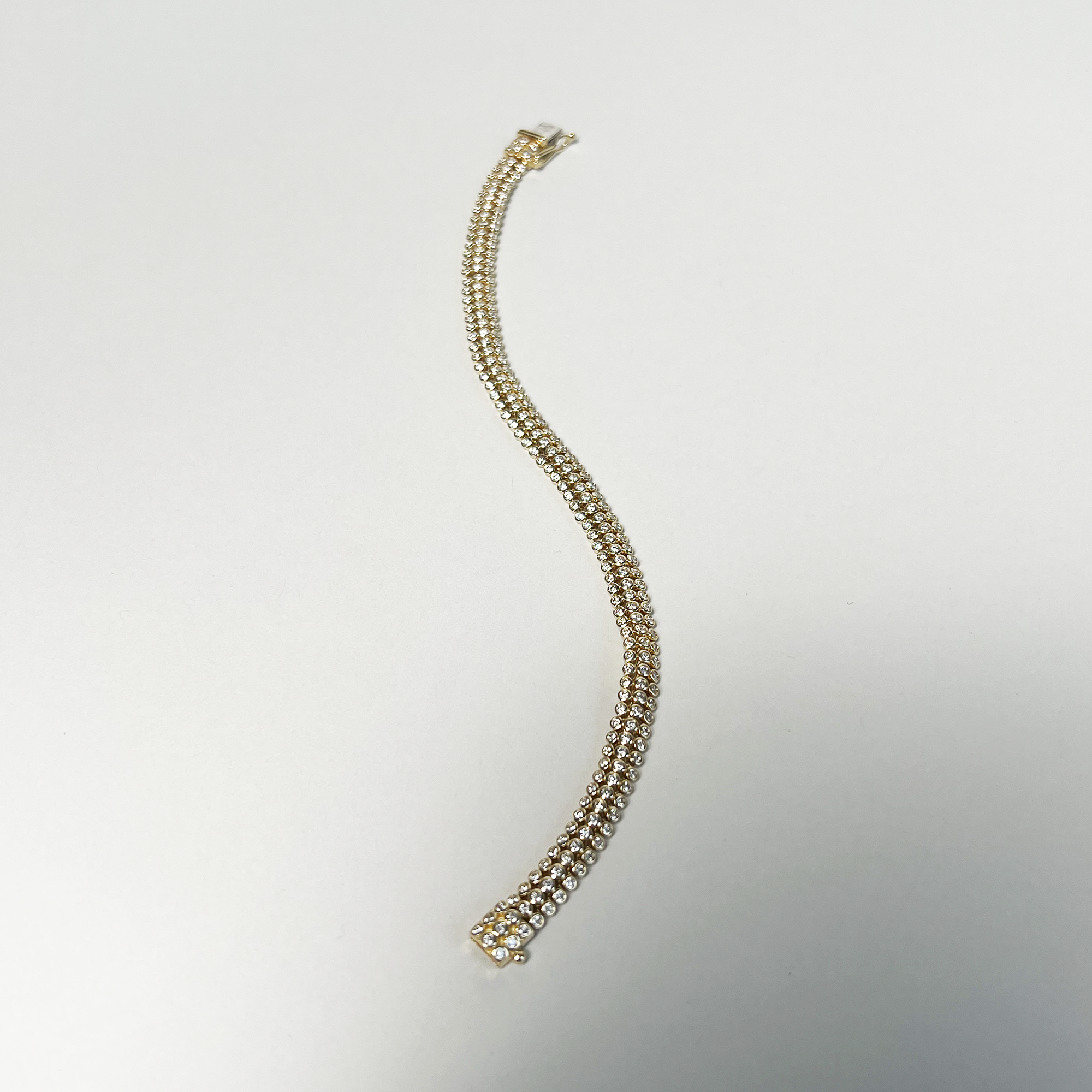 Triple Header Tennis Bracelet - V2 | 14K Yellow Gold