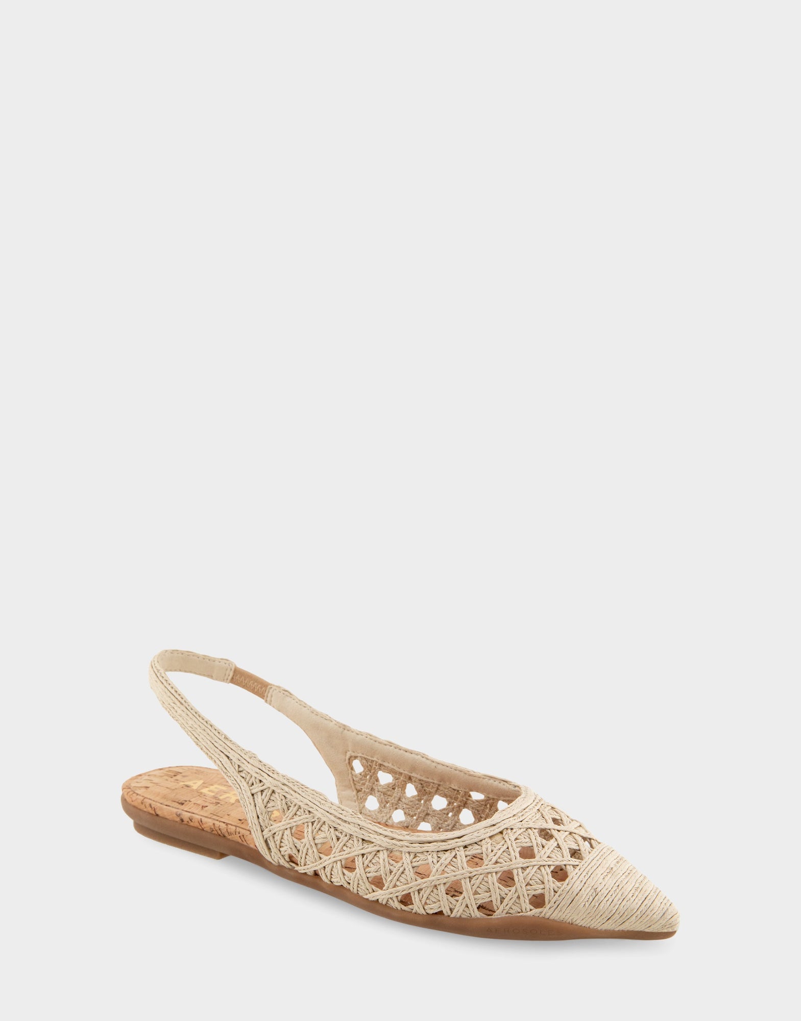 Diego Flats | Natural Embroidered Raffia