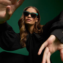 Womens | Elphaba Emerald Sunglasses | Enchanting Emerald To Black | Shadowy Grey Lenses